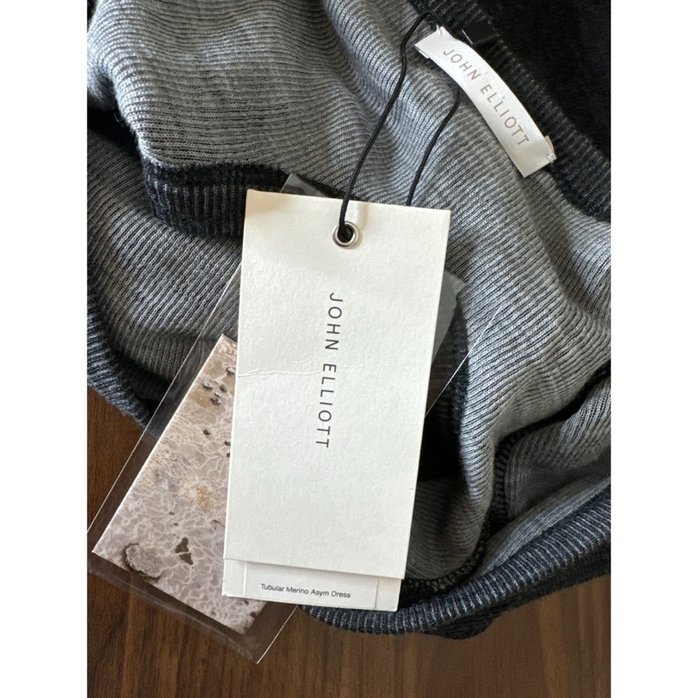 John Elliott Tubular Merino Asymmetric Dress Size XS/S Charcoal NWT - Picture 5 of 9